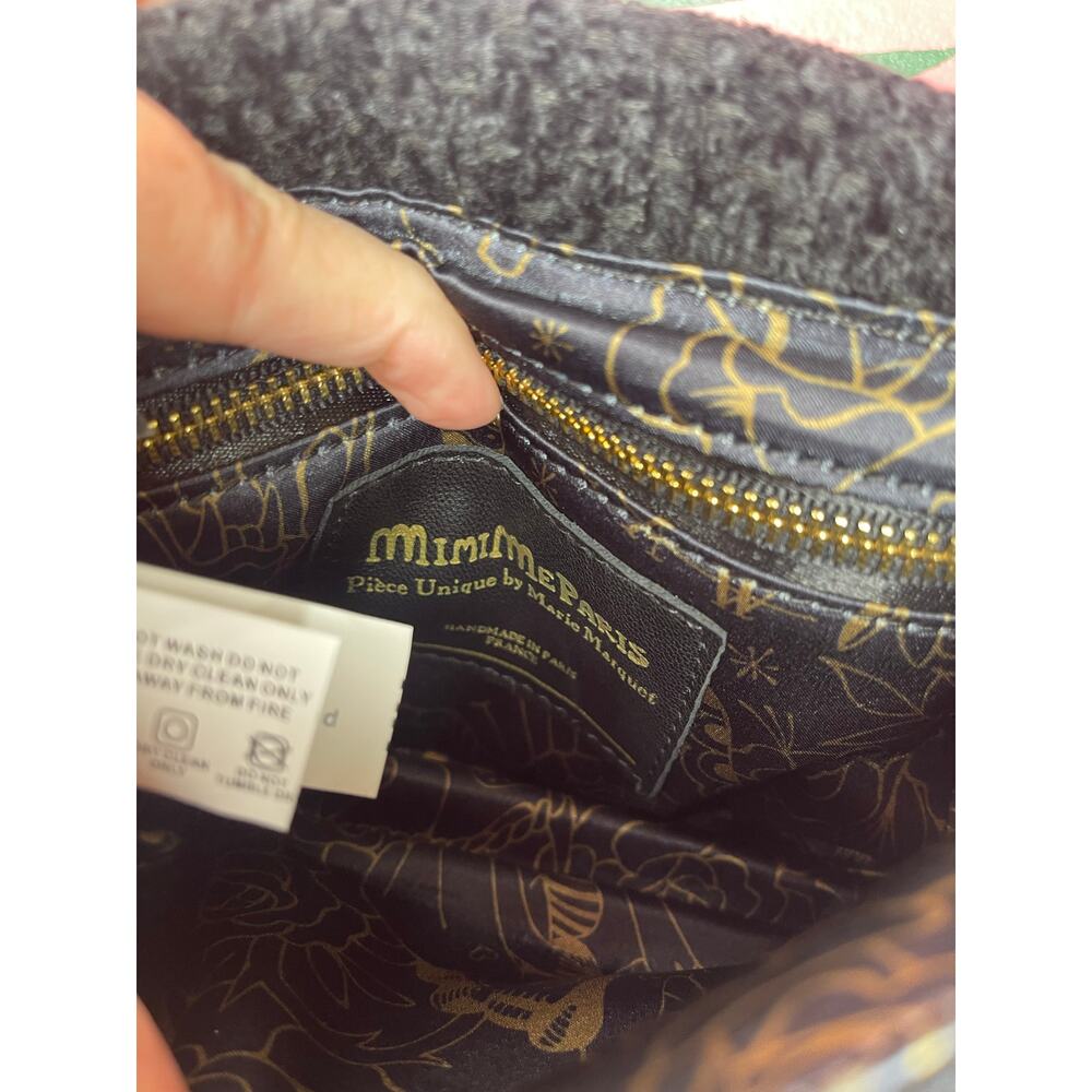Minime Paris XS Soft Structured Bag, Black Tweed, NWT - Picture 7 of 13